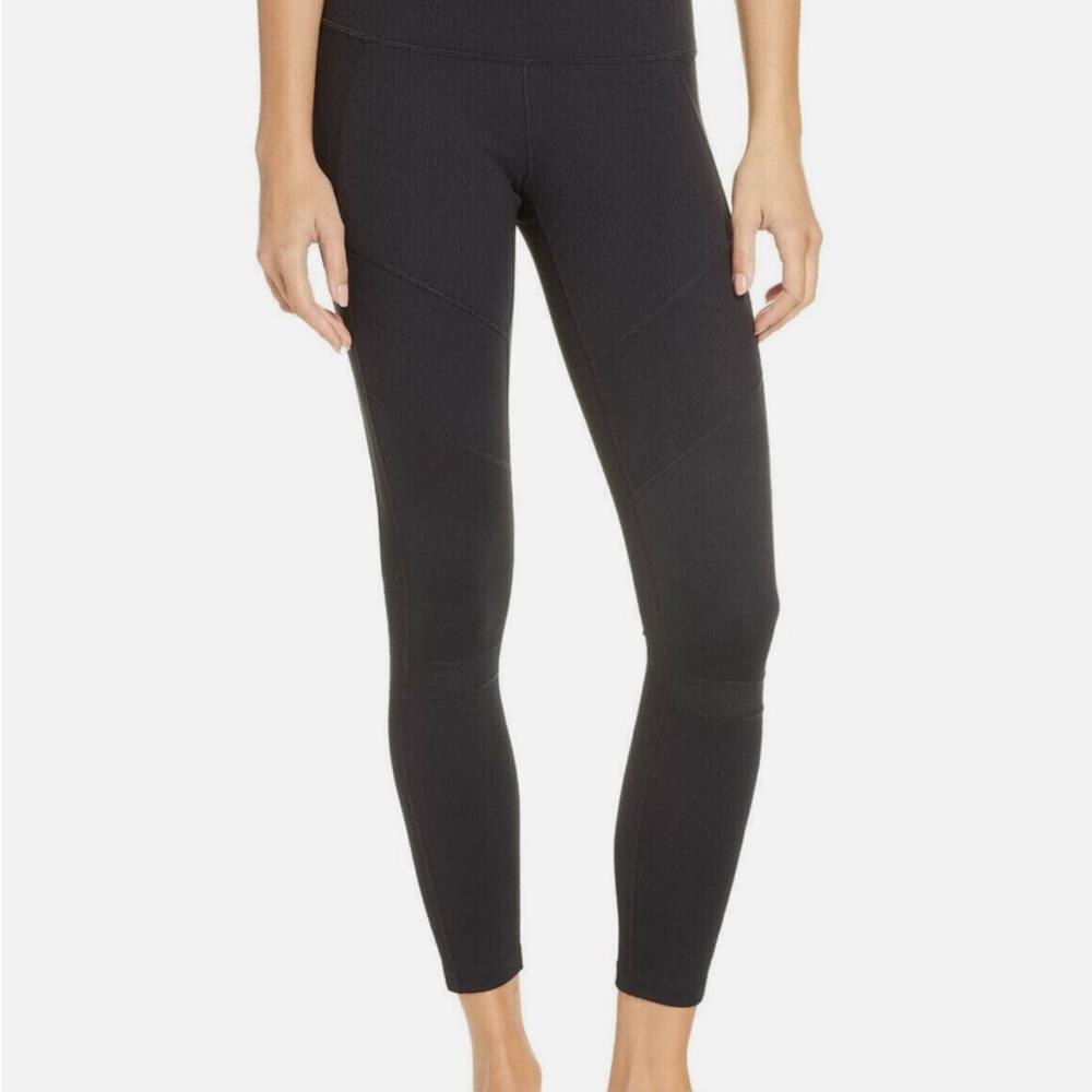 Zella Black High-Rise Ribbed Leggings